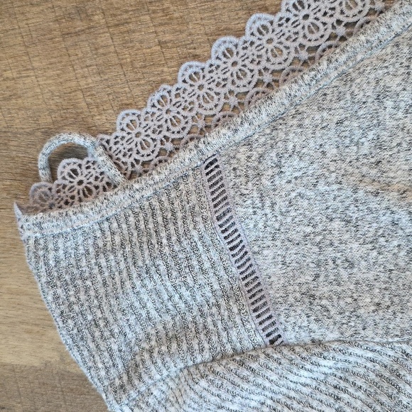 A. Byer Light Gray Lace Back Detail Top. Size M - Picture 3 of 7